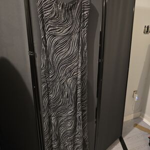 JS Boutique Elegant Black and Silver Gown